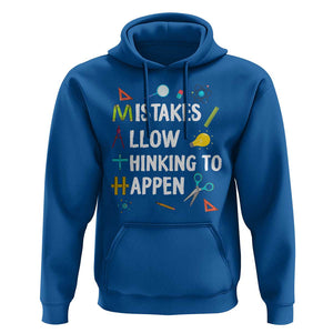Math Teacher Hoodie Mistakes Allow Thinking To Happen Vintage Mathematical TS11 Royal Blue Print Your Wear
