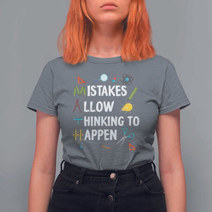Math Teacher T Shirt For Women Mistakes Allow Thinking To Happen Vintage Mathematical TS11 Charcoal Print Your Wear