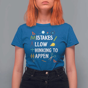 Math Teacher T Shirt For Women Mistakes Allow Thinking To Happen Vintage Mathematical TS11 Royal Blue Print Your Wear