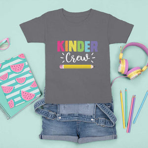 Kinder Crew T Shirt For Kid Kindergarten Back To School TS11 Charcoal Print Your Wear