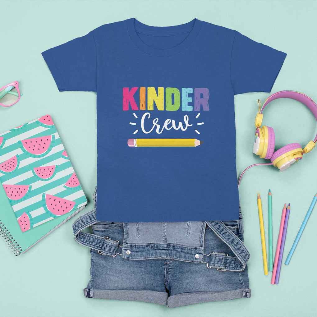 Kinder Crew T Shirt For Kid Kindergarten Back To School TS11 Royal Blue Print Your Wear