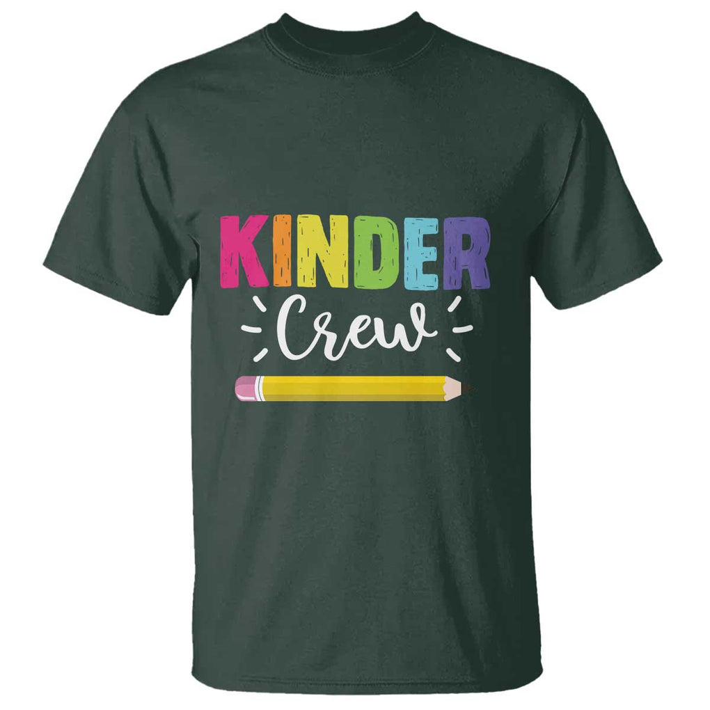 Kinder Crew T Shirt Kindergarten Back To School TS11 Dark Forest Green Print Your Wear