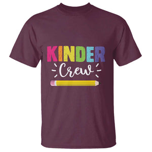 Kinder Crew T Shirt Kindergarten Back To School TS11 Maroon Print Your Wear
