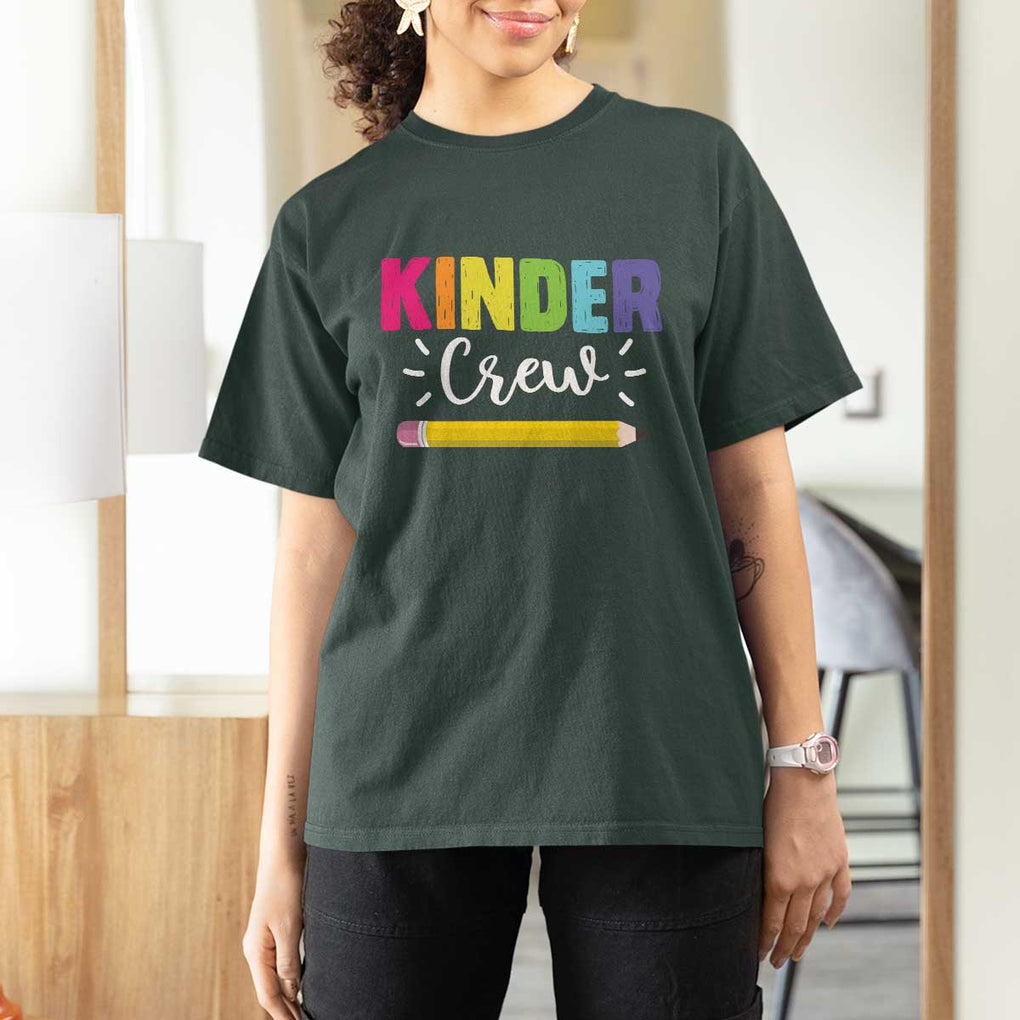 Kinder Crew T Shirt For Women Kindergarten Back To School TS11 Dark Forest Green Print Your Wear