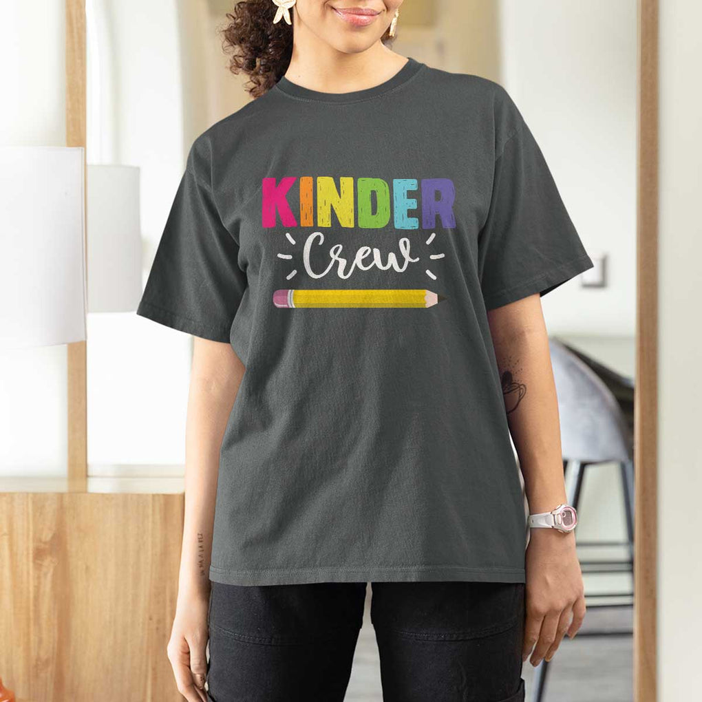 Kinder Crew T Shirt For Women Kindergarten Back To School TS11 Dark Heather Print Your Wear
