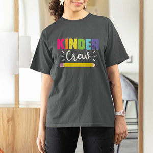 Kinder Crew T Shirt For Women Kindergarten Back To School TS11 Dark Heather Print Your Wear