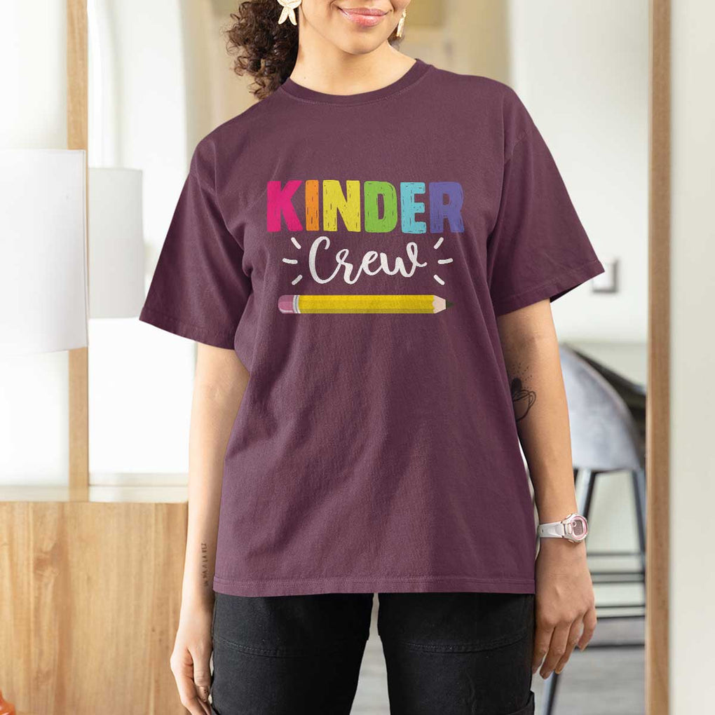 Kinder Crew T Shirt For Women Kindergarten Back To School TS11 Maroon Print Your Wear