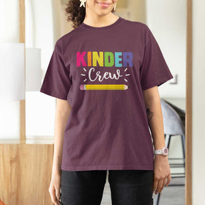 Kinder Crew T Shirt For Women Kindergarten Back To School TS11 Maroon Print Your Wear