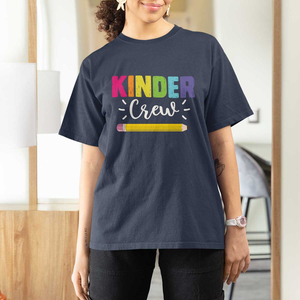 Kinder Crew T Shirt For Women Kindergarten Back To School TS11 Navy Print Your Wear