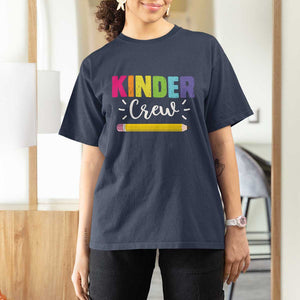 Kinder Crew T Shirt For Women Kindergarten Back To School TS11 Navy Print Your Wear