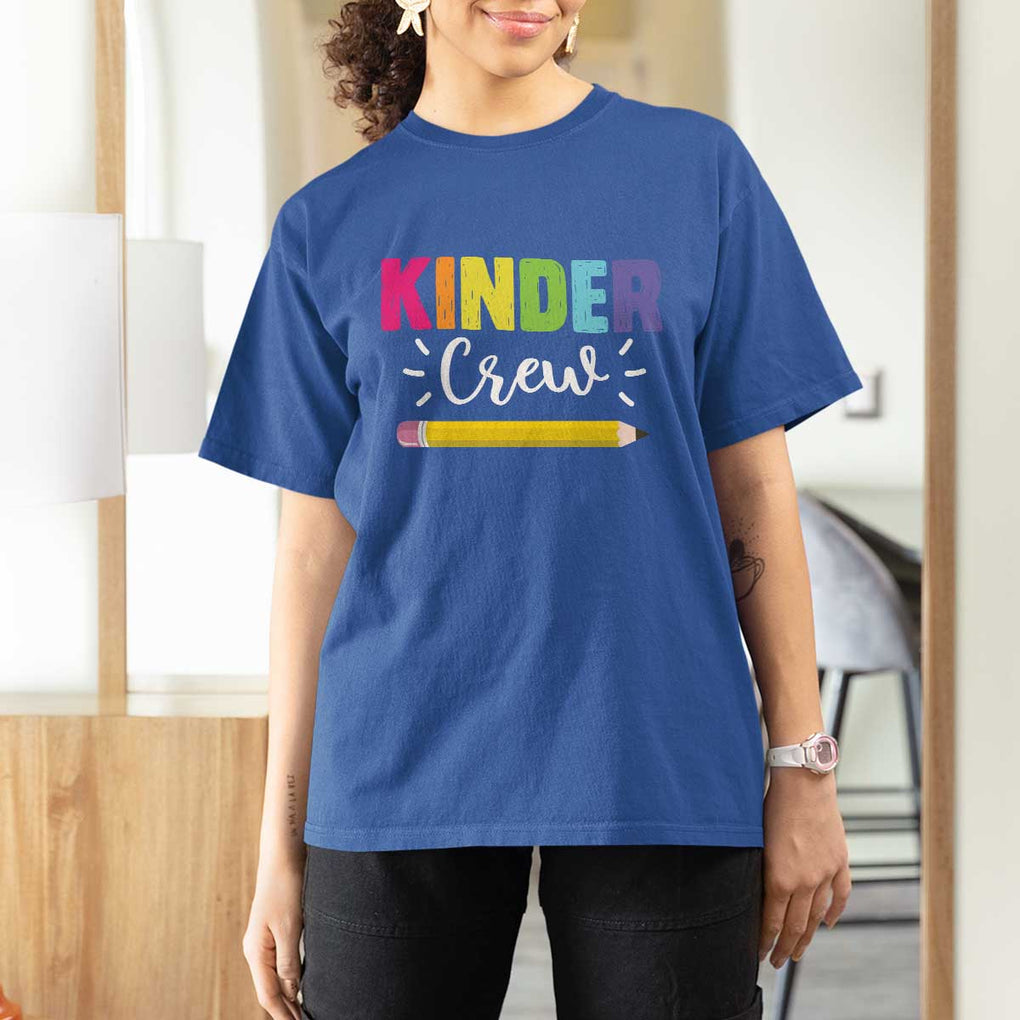 Kinder Crew T Shirt For Women Kindergarten Back To School TS11 Royal Blue Print Your Wear
