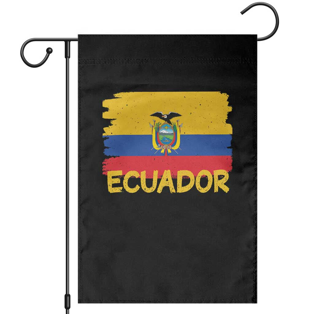 Ecuadorian Heritage Brushstroke Ecuador Flag Graphic Garden Flag TS11 Black Print Your Wear