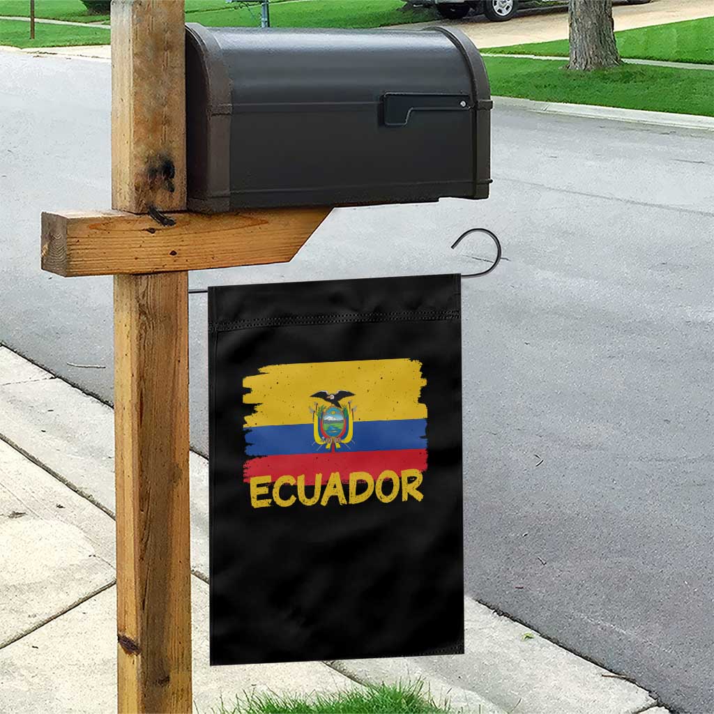 Ecuadorian Heritage Brushstroke Ecuador Flag Graphic Garden Flag