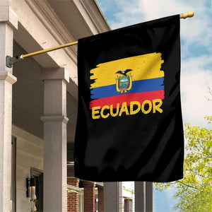 Ecuadorian Heritage Brushstroke Ecuador Flag Graphic Garden Flag
