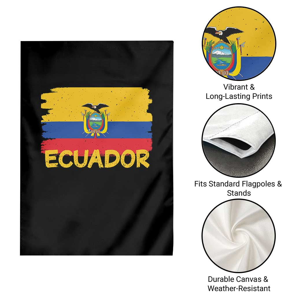 Ecuadorian Heritage Brushstroke Ecuador Flag Graphic Garden Flag