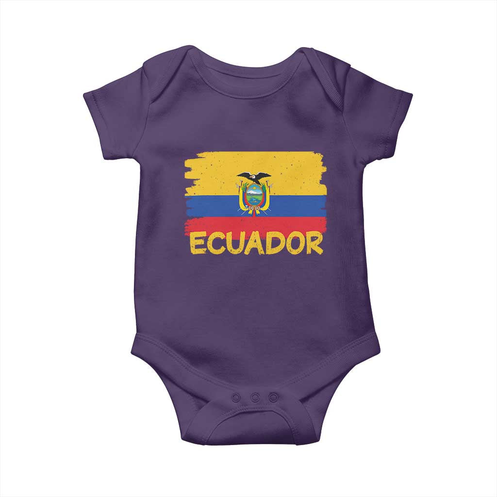 Ecuadorian Heritage Brushstroke Ecuador Flag Graphic Baby Onesie