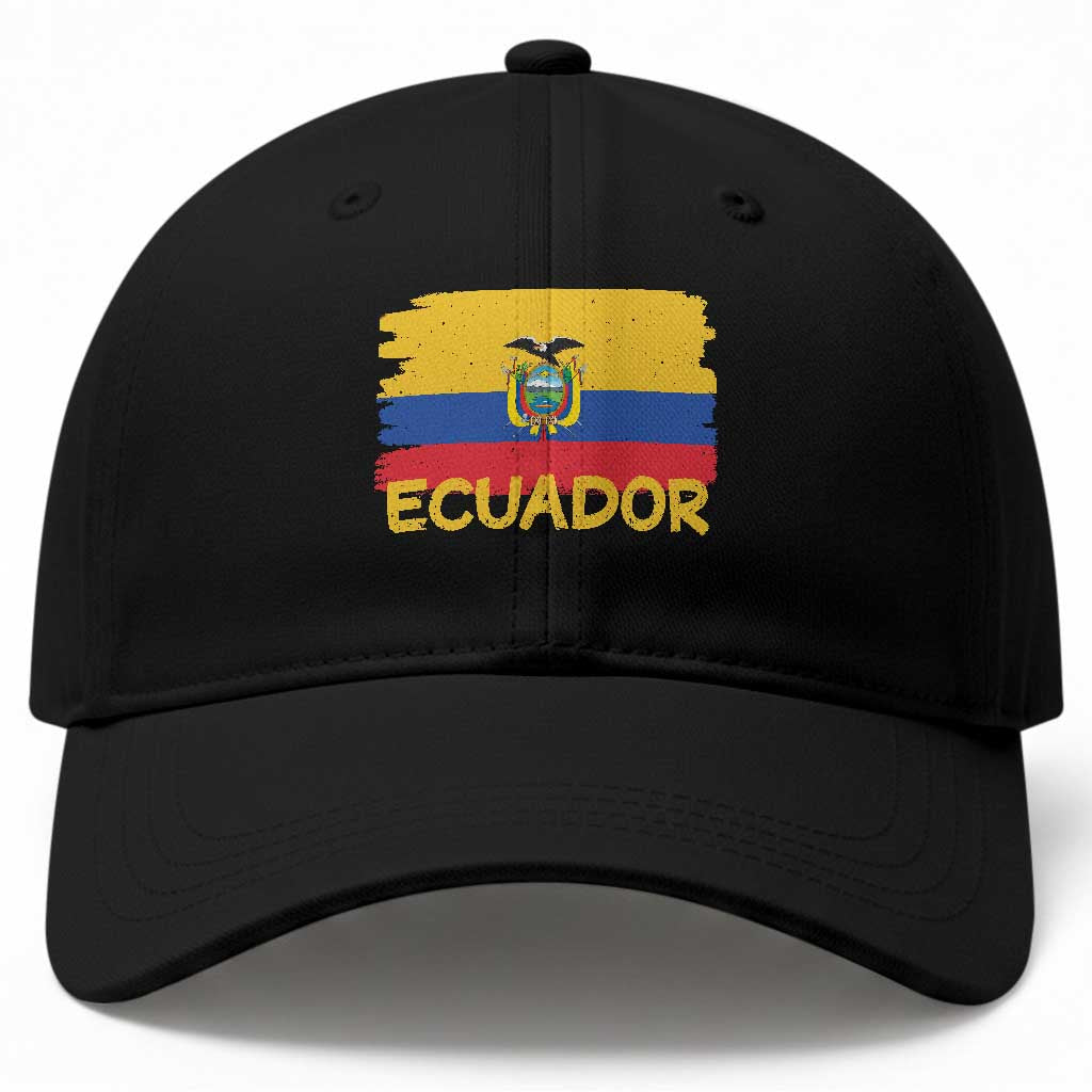 Ecuadorian Heritage Brushstroke Ecuador Flag Graphic Baseball Cap
