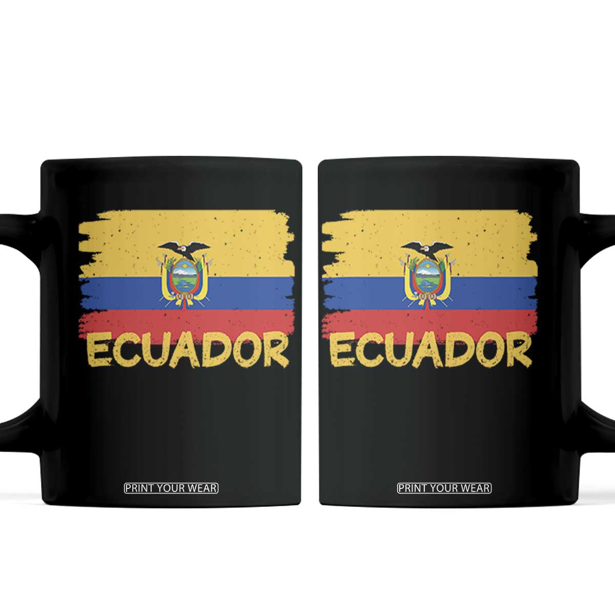 Ecuadorian Heritage Brushstroke Ecuador Flag Graphic Coffee Mug