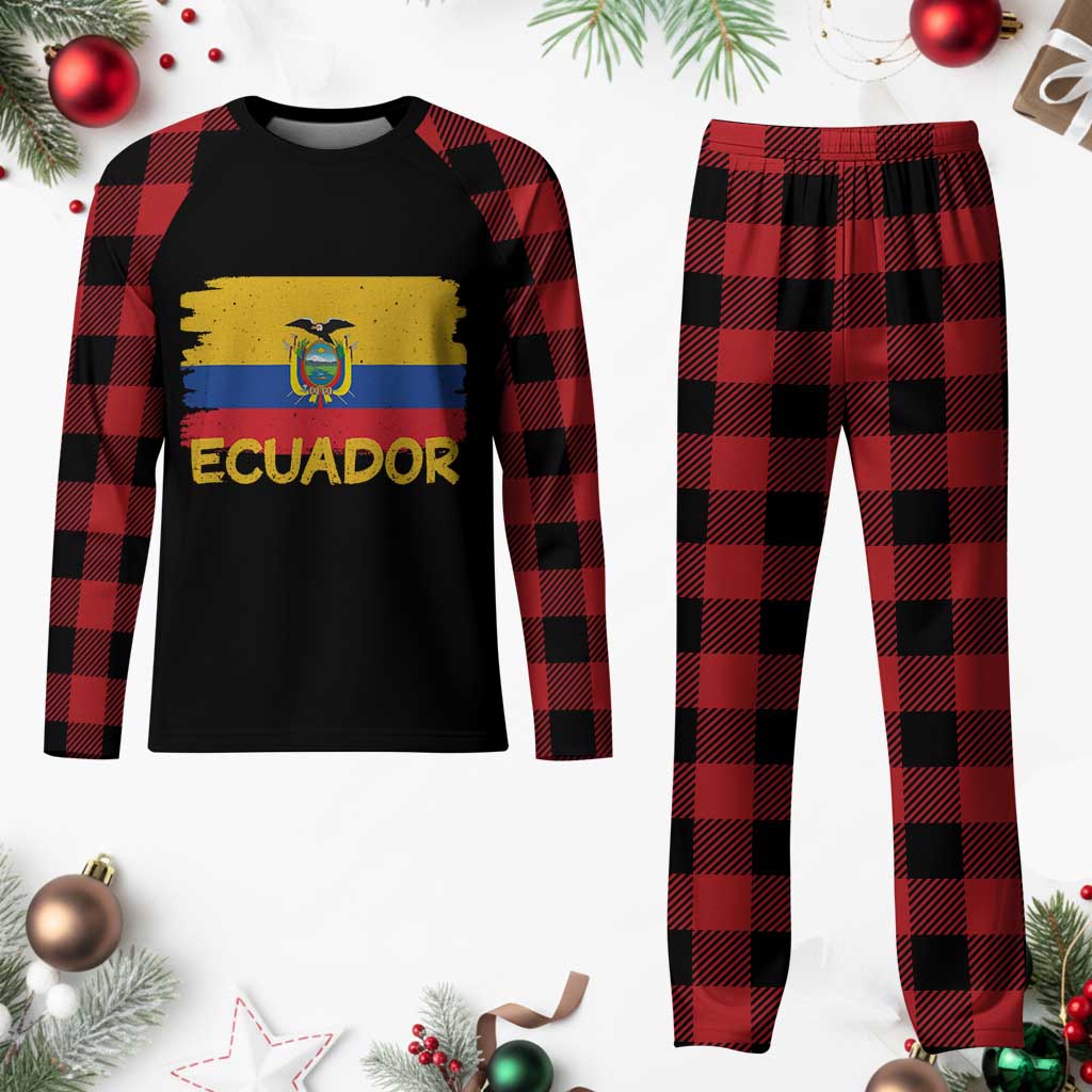 Ecuadorian Heritage Brushstroke Ecuador Flag Graphic Plaid Pajama Set TS11 Buffalo Plaid Print Your Wear