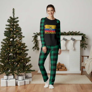 Ecuadorian Heritage Brushstroke Ecuador Flag Graphic Plaid Pajama Set
