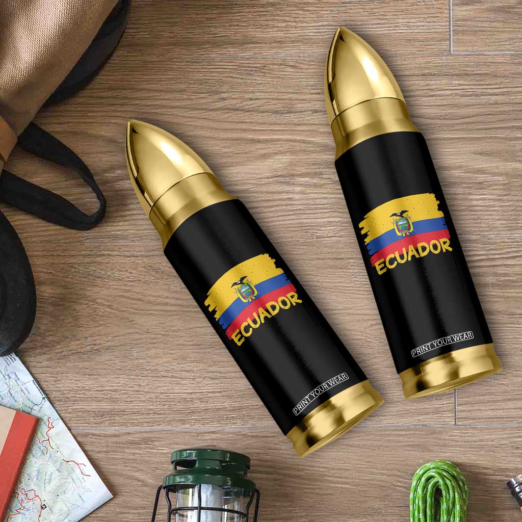 Ecuadorian Heritage Brushstroke Ecuador Flag Graphic Bullet Tumbler