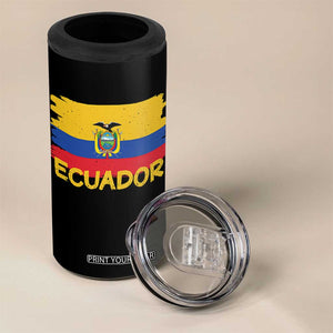 Ecuadorian Heritage Brushstroke Ecuador Flag Graphic 4 in 1 Can Cooler Tumbler