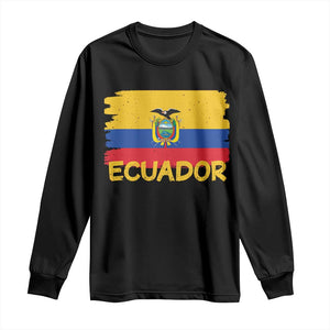 Ecuadorian Heritage Brushstroke Ecuador Flag Graphic Long Sleeve Shirt