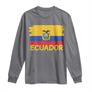 Ecuadorian Heritage Brushstroke Ecuador Flag Graphic Long Sleeve Shirt