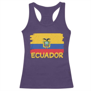 Ecuadorian Heritage Brushstroke Ecuador Flag Graphic Racerback Tank Top