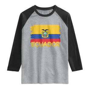 Ecuadorian Heritage Brushstroke Ecuador Flag Graphic Raglan Shirt