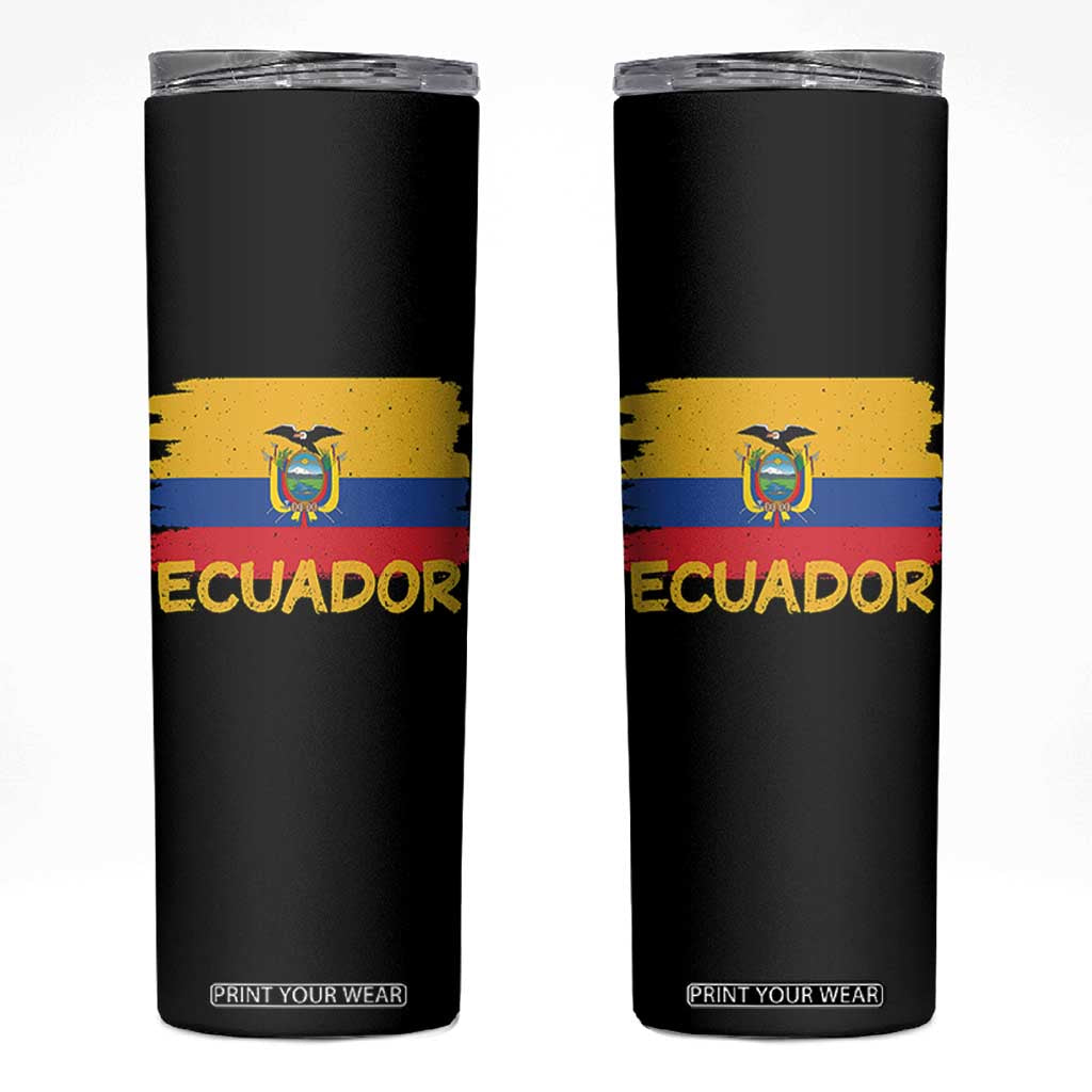 Ecuadorian Heritage Brushstroke Ecuador Flag Graphic Skinny Tumbler