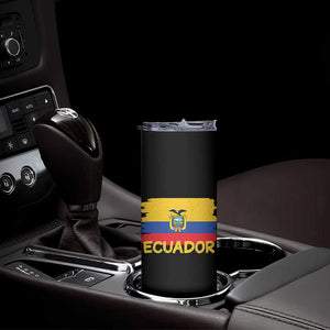 Ecuadorian Heritage Brushstroke Ecuador Flag Graphic Skinny Tumbler