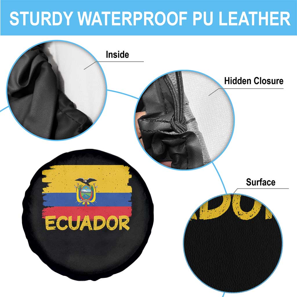 Ecuadorian Heritage Brushstroke Ecuador Flag Graphic Spare Tire Cover