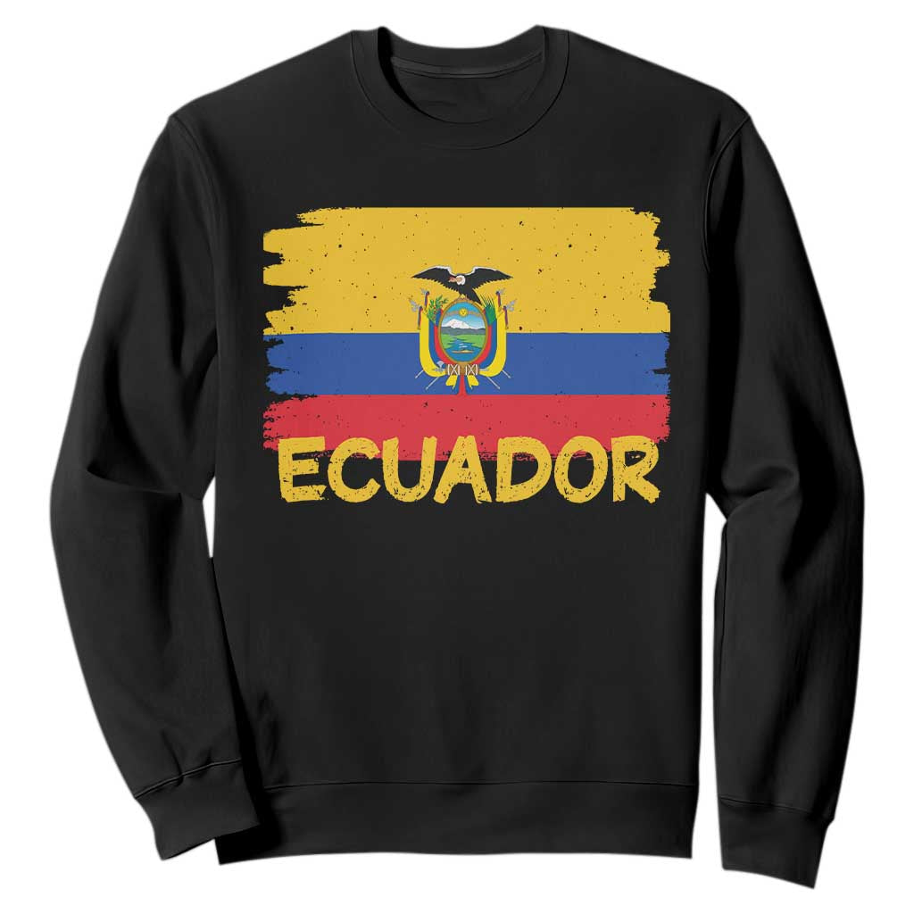 Ecuadorian Heritage Brushstroke Ecuador Flag Graphic Sweatshirt