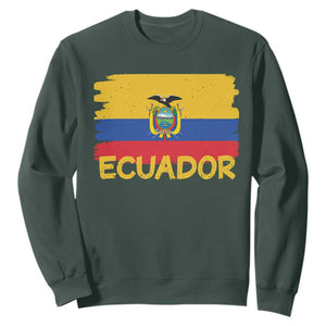 Ecuadorian Heritage Brushstroke Ecuador Flag Graphic Sweatshirt