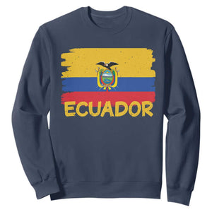 Ecuadorian Heritage Brushstroke Ecuador Flag Graphic Sweatshirt