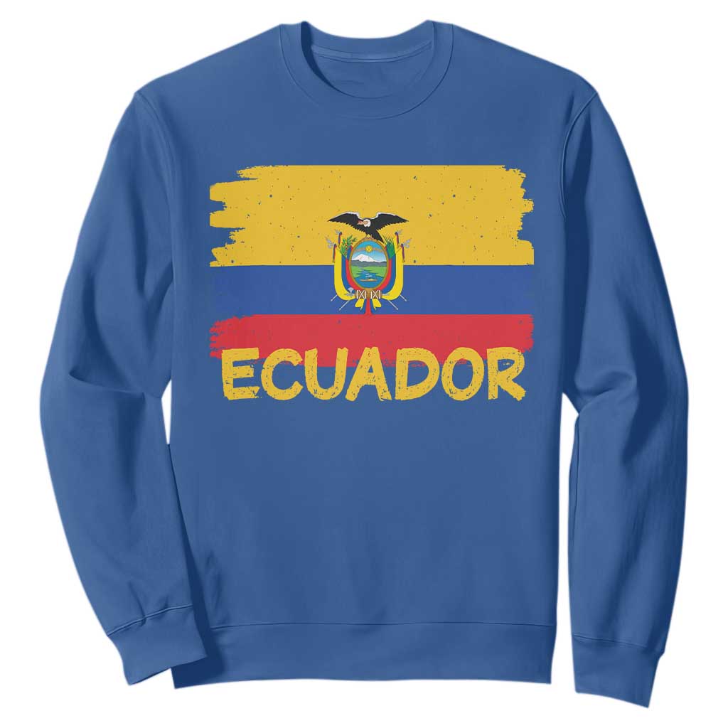 Ecuadorian Heritage Brushstroke Ecuador Flag Graphic Sweatshirt