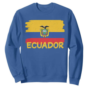 Ecuadorian Heritage Brushstroke Ecuador Flag Graphic Sweatshirt