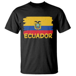 Ecuadorian Heritage Brushstroke Ecuador Flag Graphic T Shirt