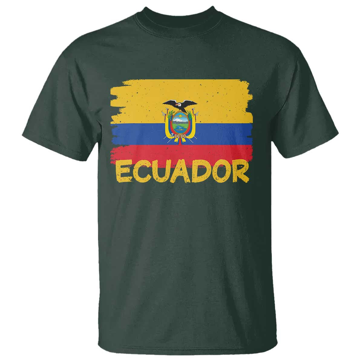 Ecuadorian Heritage Brushstroke Ecuador Flag Graphic T Shirt