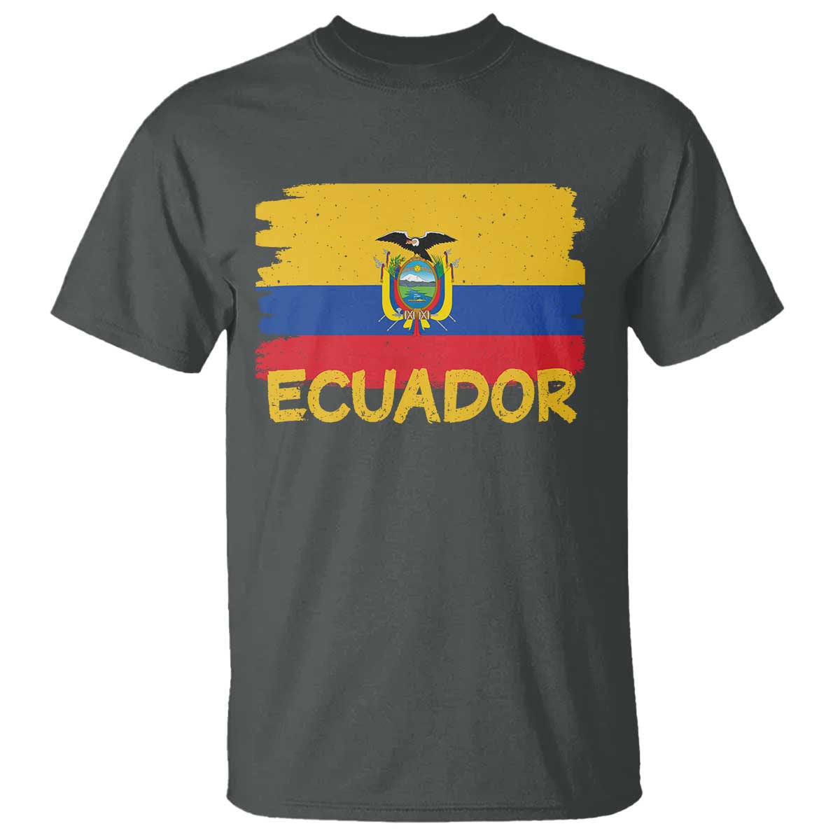 Ecuadorian Heritage Brushstroke Ecuador Flag Graphic T Shirt