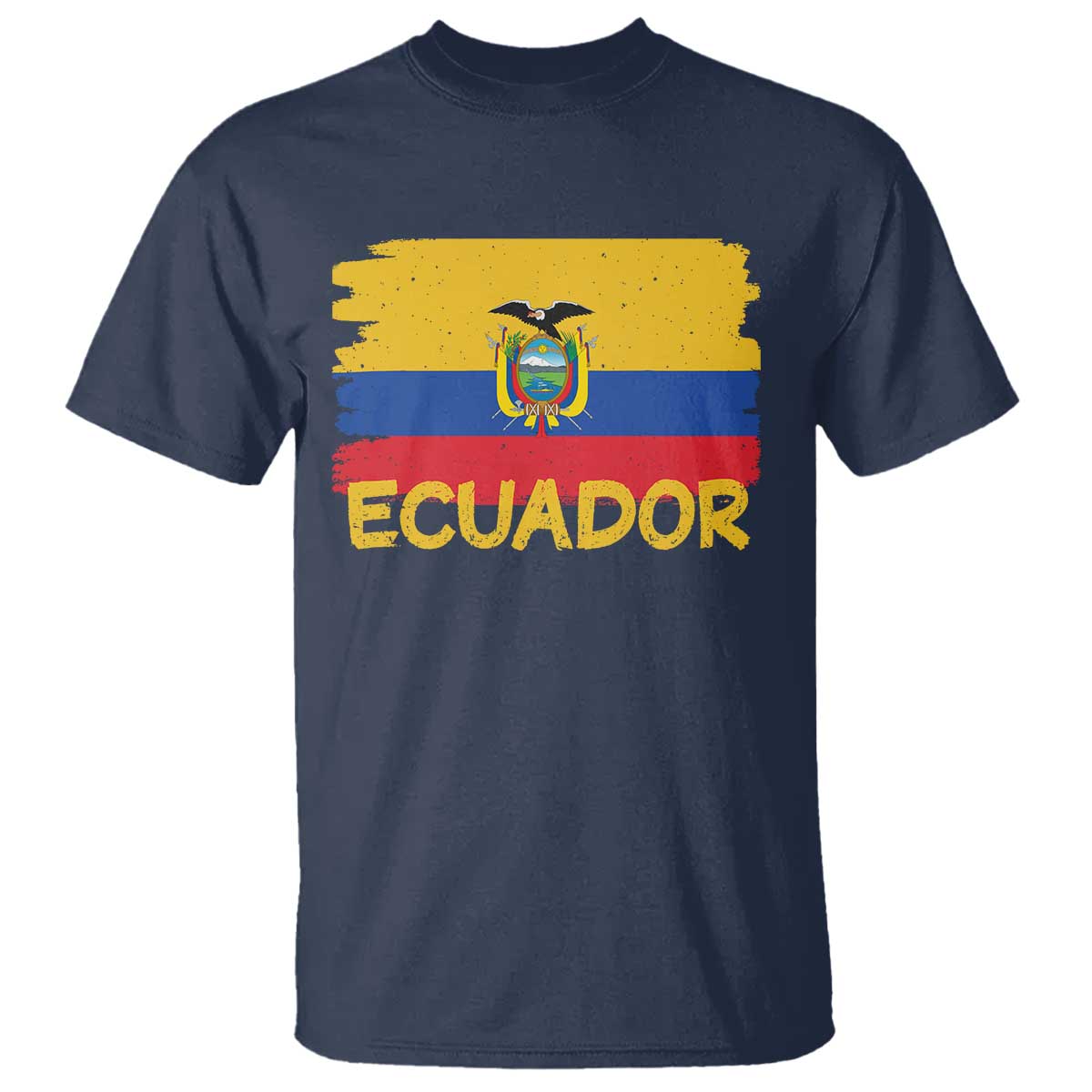 Ecuadorian Heritage Brushstroke Ecuador Flag Graphic T Shirt