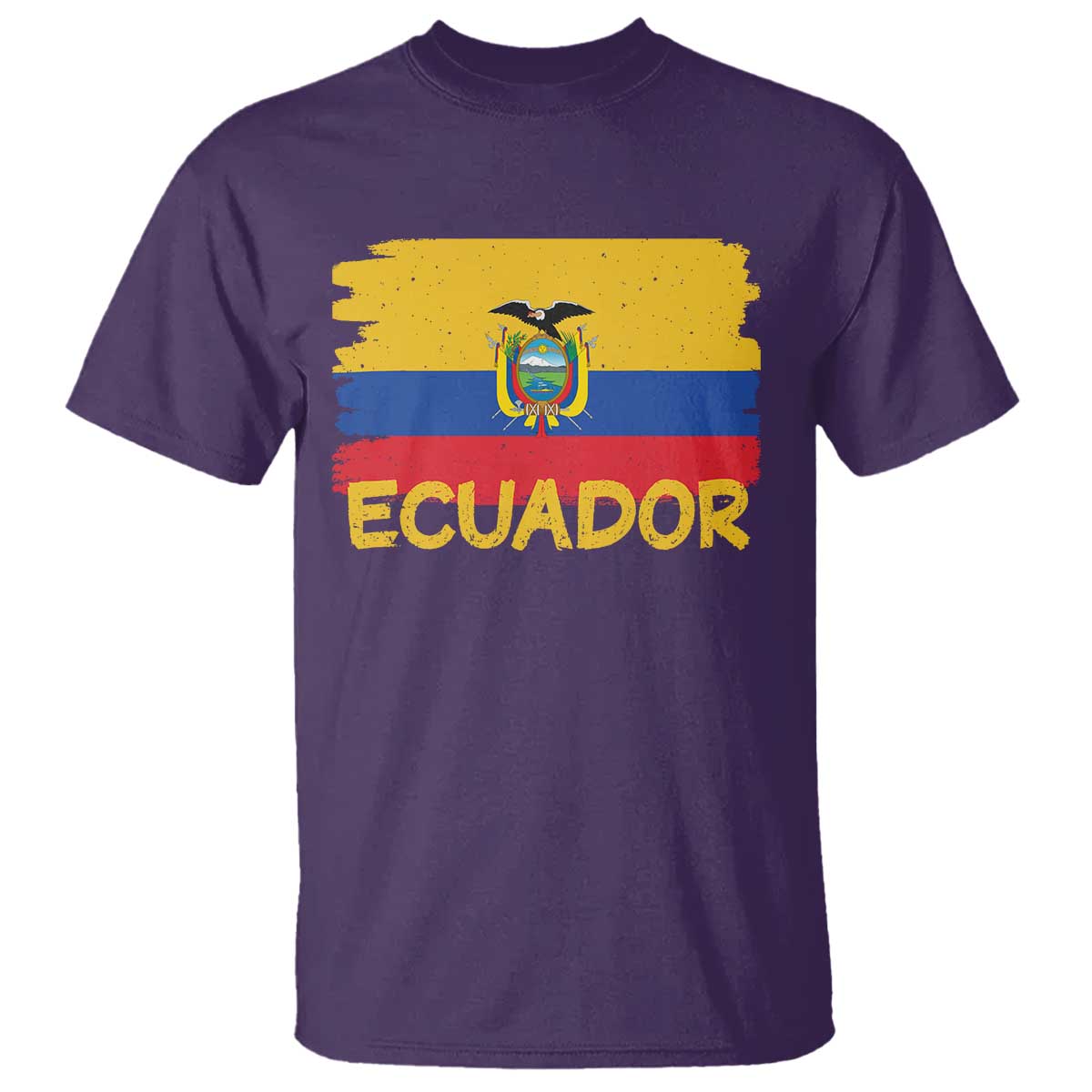 Ecuadorian Heritage Brushstroke Ecuador Flag Graphic T Shirt
