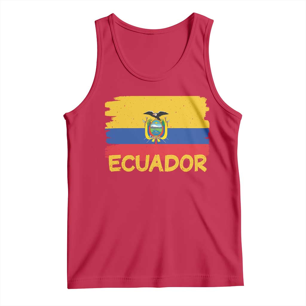 Ecuadorian Heritage Brushstroke Ecuador Flag Graphic Tank Top