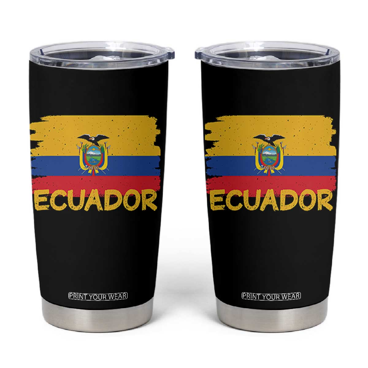 Ecuadorian Heritage Brushstroke Ecuador Flag Graphic Tumbler Cup