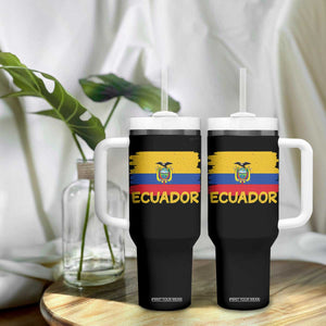 Ecuadorian Heritage Brushstroke Ecuador Flag Graphic Tumbler With Handle