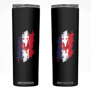 France Gallic Rooster Football Two Stars Brushstroke French Flag Graphic Skinny Tumbler