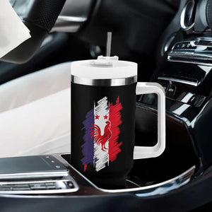France Gallic Rooster Football Two Stars Brushstroke French Flag Graphic Tumbler With Handle