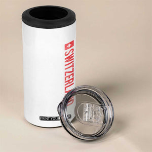 Switzerland Heritage Vintage Swiss Flag Schweiz 4 in 1 Can Cooler Tumbler