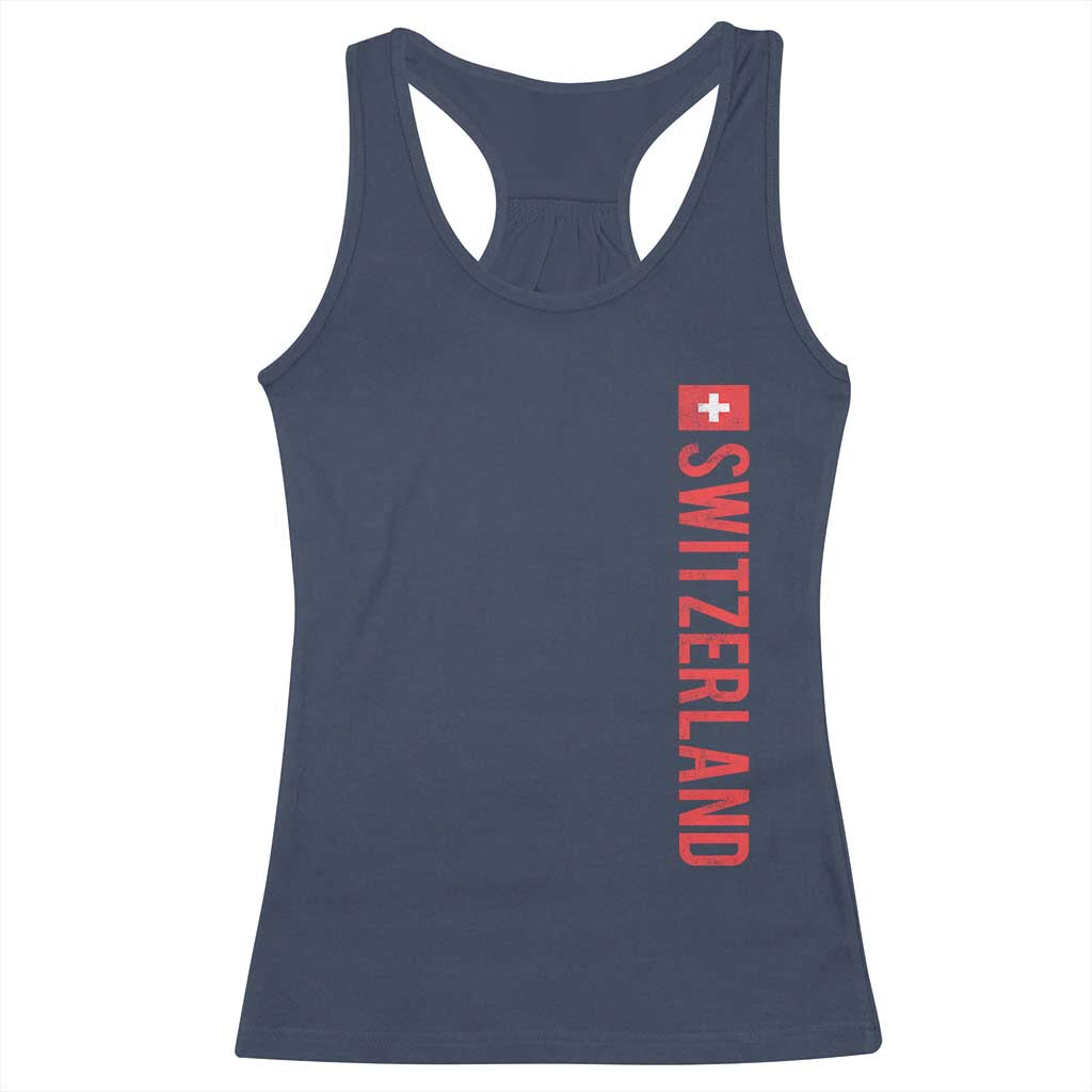Switzerland Heritage Vintage Swiss Flag Schweiz Racerback Tank Top